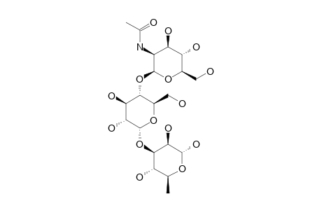 O-(2-ACETAMIDO-2-DEOXY-BETA-D-MANNOPYRANOSYL)-(1->4)-O-ALPHA-D-GLUCOPYRANOSYL-(1->3)-BETA-D-RHAMNOPYRANOSIDE