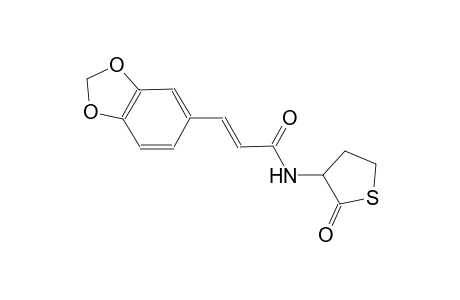 (2E)-3-(1,3-benzodioxol-5-yl)-N-(2-oxotetrahydro-3-thienyl)-2-propenamide