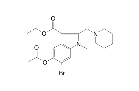 5-Acetoxy-6-bromo-1-methyl-2-(piperidinomethyl)indole-3-carboxylic acid ethyl ester