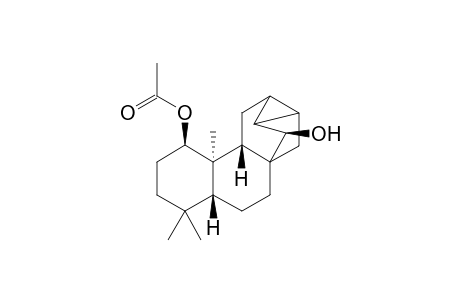ent-1.beta.-acetoxy-14R-hydroxy-17-nortrachylobane