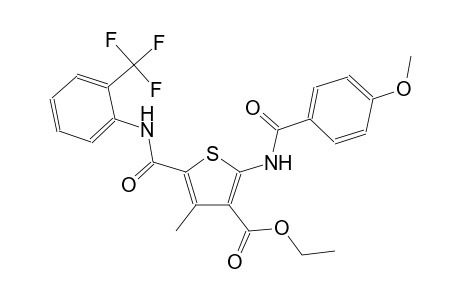 ethyl 2-[(4-methoxybenzoyl)amino]-4-methyl-5-{[2-(trifluoromethyl)anilino]carbonyl}-3-thiophenecarboxylate
