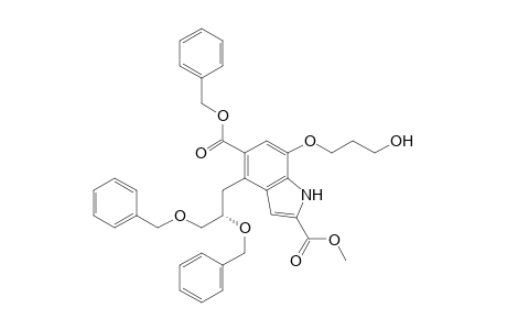 4-[(2S)-2,3-bis(phenylmethoxy)propyl]-7-(3-hydroxypropoxy)-1H-indole-2,5-dicarboxylic acid O2-methyl ester O5-(phenylmethyl) ester