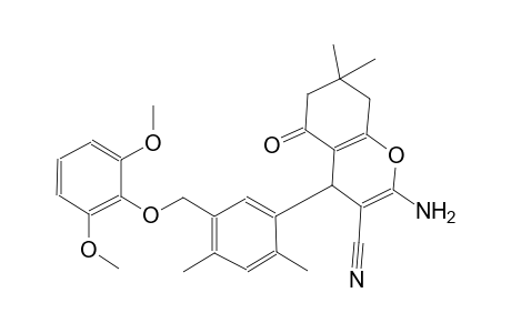 2-amino-4-{5-[(2,6-dimethoxyphenoxy)methyl]-2,4-dimethylphenyl}-7,7-dimethyl-5-oxo-5,6,7,8-tetrahydro-4H-chromene-3-carbonitrile