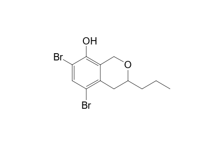 (+-)-5,7-Dibromo-8-hydroxy-3-propyl-3,4-dihydro-1H-2-benzopyran