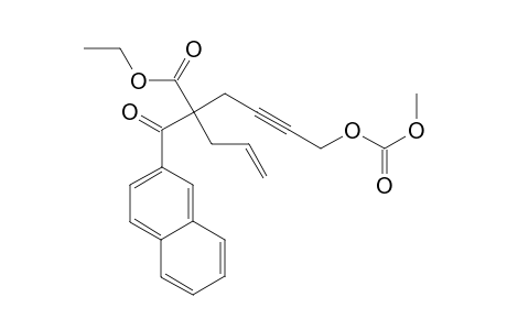 Ethyl 2-(2-naphthoyl)-2-allyl-6-(methoxycarbonyloxy)hex-4-ynoate