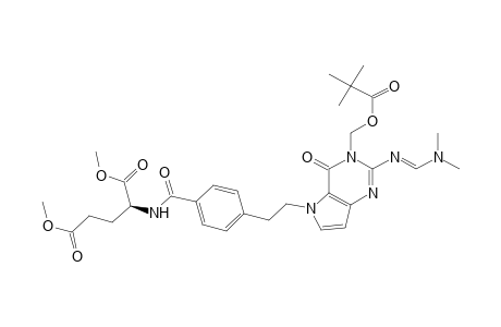 (2S)-2-[[4-[2-[2-[(E)-dimethylaminomethyleneamino]-4-keto-3-(pivaloyloxymethyl)pyrrolo[3,2-d]pyrimidin-5-yl]ethyl]benzoyl]amino]glutaric acid dimethyl ester