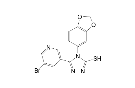 4H-1,2,4-triazole-3-thiol, 4-(1,3-benzodioxol-5-yl)-5-(5-bromo-3-pyridinyl)-