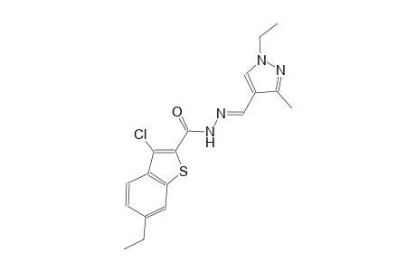 3-chloro-6-ethyl-N'-[(E)-(1-ethyl-3-methyl-1H-pyrazol-4-yl)methylidene]-1-benzothiophene-2-carbohydrazide