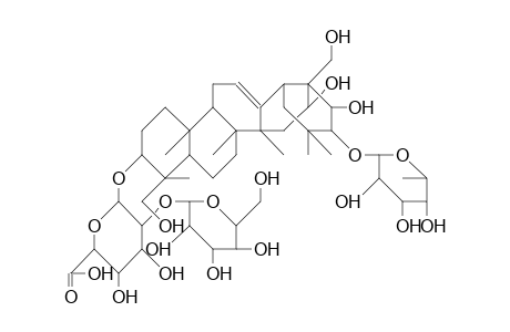 21-O.beta.-D-Fucopyranosyl-3-O-[.beta.-D-glucopyranosyl-(1->2).beta.-D-glucuronopyranosyl]-protoaescigenin