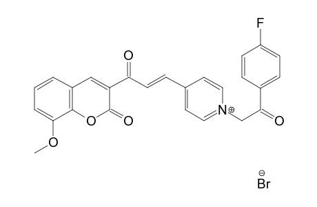 (E)-1-(2-(4-Fluorophenyl)-2-oxoethyl)-4-(3-(8-methoxy-2-oxo-2H-chromen-3-yl)-3-oxoprop-1-enyl)pyridinium bromide