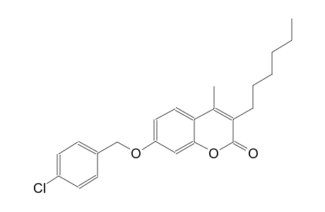 2H-1-benzopyran-2-one, 7-[(4-chlorophenyl)methoxy]-3-hexyl-4-methyl-