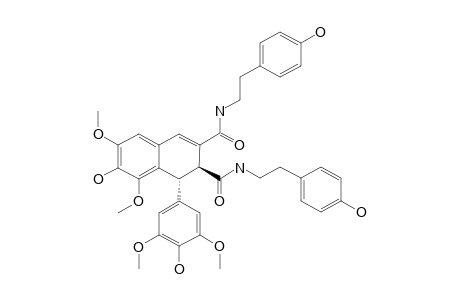 1,2-DIHYDRO-6,8-DIMETHOXY-7-HYDROXY-1-(3,5-DIMETHOXY-4-HYDROXYPHENYL)-N(1),N(2)-BIS-[2-(4-HYDROXYPHENYL)-ETHYL]-2,3-NAPHTHALENE-DICARBOXAMIDE