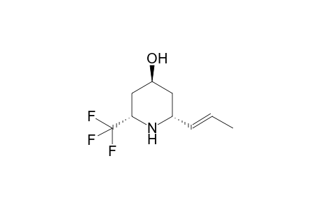 (+-)-(2R*,4S*,6S*)-6-(Prop-1-enyl)-2-(trifluoromethyl)piperidin-4-ol