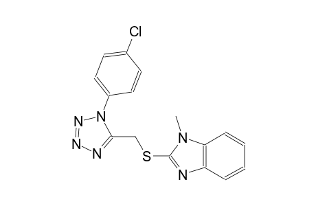 1H-benzimidazole, 2-[[[1-(4-chlorophenyl)-1H-tetrazol-5-yl]methyl]thio]-1-methyl-