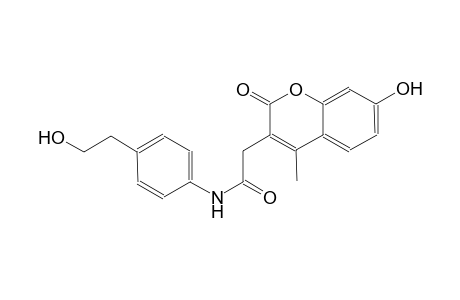 2H-1-benzopyran-3-acetamide, 7-hydroxy-N-[4-(2-hydroxyethyl)phenyl]-4-methyl-2-oxo-