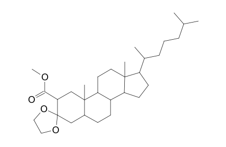 Cholestane-2-carboxylic acid, 3,3-[1,2-ethanediylbis(oxy)]-, methyl ester, (2.beta.,5.alpha.)-