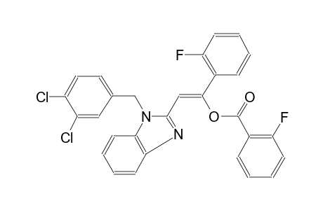 (Z)-2-[1-(3,4-dichlorobenzyl)-1H-benzimidazol-2-yl]-1-(2-fluorophenyl)ethenyl 2-fluorobenzoate