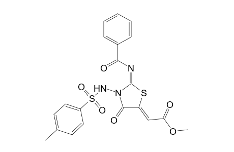 (Z)-Methyl 2-((E)-2-(benzoylimino)-3-(4-methylbenzenesulfonamido)-4-oxothiazolidin-5-ylidene)acetate