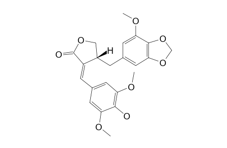 (2-E,3-S)-2-(4-HYDROXY-3,5-DIMETHOXYBENZYLIDENE)-3-(5-METHOXY-3,4-METHYLENEDIOXYBENZYL)-BUTYROLACTONE