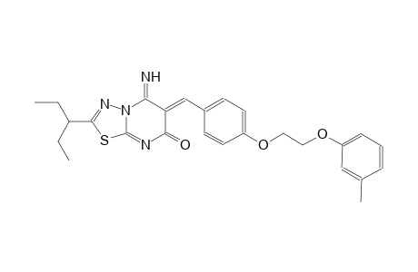 (6Z)-2-(1-ethylpropyl)-5-imino-6-{4-[2-(3-methylphenoxy)ethoxy]benzylidene}-5,6-dihydro-7H-[1,3,4]thiadiazolo[3,2-a]pyrimidin-7-one