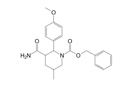 2-(4-Methoxyphenyl)-5-methyl-1-[(phenylmethoxy)carbonyl]-3-piperidinecarboxamide