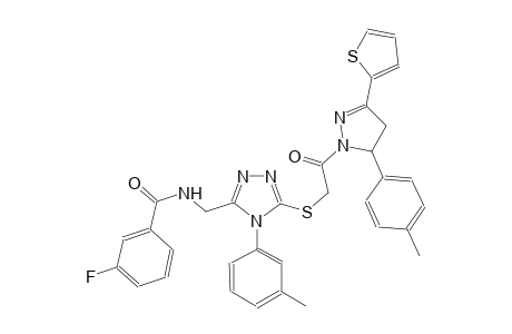 benzamide, N-[[5-[[2-[4,5-dihydro-5-(4-methylphenyl)-3-(2-thienyl)-1H-pyrazol-1-yl]-2-oxoethyl]thio]-4-(3-methylphenyl)-4H-1,2,4-triazol-3-yl]methyl]-3-fluoro-