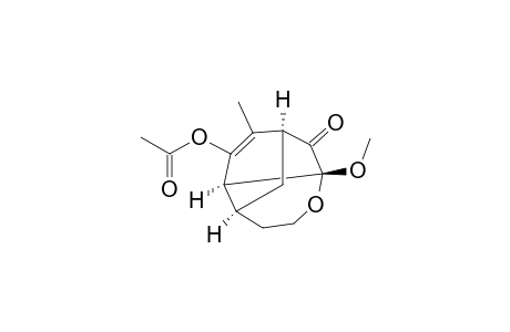 (1S*,3R*,7S*,8S*)-3-Methoxy-10-methyl-2-oxo-4-oxatricyclo[5.3.1.0(3,8)]undec-9-en-9-yl acetate