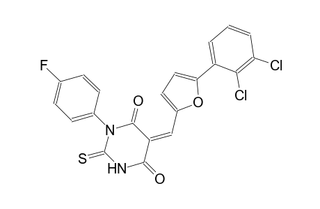 (5Z)-5-{[5-(2,3-dichlorophenyl)-2-furyl]methylene}-1-(4-fluorophenyl)-2-thioxodihydro-4,6(1H,5H)-pyrimidinedione