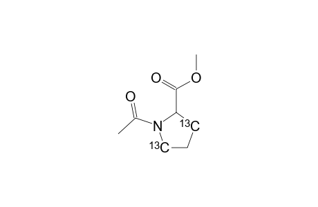 N-ACETYL-[BETA,GAMMA-(13)C]-D,L-PROLINE-METHYLESTER;MINOR-ISOMER