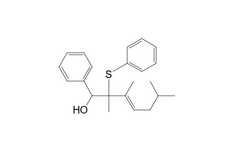 Benzenemethanol, .alpha.-[1,2,5-trimethyl-1-(phenylthio)-2-hexenyl]-