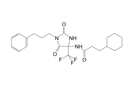 3-cyclohexyl-N-[2,5-dioxo-1-(3-phenylpropyl)-4-(trifluoromethyl)-4-imidazolidinyl]propanamide