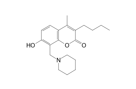 3-butyl-7-hydroxy-4-methyl-8-(piperidinomethyl)coumarin
