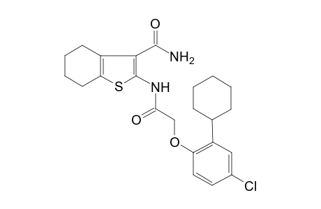 2-[2-(4-chloranyl-2-cyclohexyl-phenoxy)ethanoylamino]-4,5,6,7-tetrahydro-1-benzothiophene-3-carboxamide