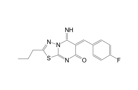 (6Z)-6-(4-fluorobenzylidene)-5-imino-2-propyl-5,6-dihydro-7H-[1,3,4]thiadiazolo[3,2-a]pyrimidin-7-one