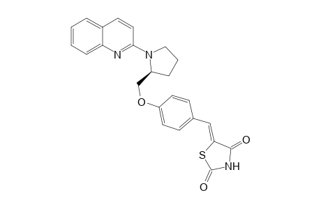 5-[4-[[1-(Quinolin-2-yl)-(2S)-pyrrolildin-2-yl]methoxy]phenylmethylene]thiazolidine-2,4-dione