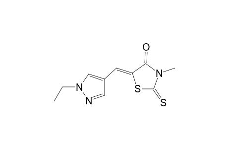(5Z)-5-[(1-ethyl-4-pyrazolyl)methylidene]-3-methyl-2-sulfanylidene-4-thiazolidinone