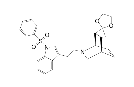 2-[N-(phenylsulfonyl)tryptophyl]-7-endo-[1,1-(ethylenedioxy)ethyl]isoquinuclidene