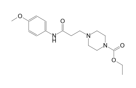 1-piperazinecarboxylic acid, 4-[3-[(4-methoxyphenyl)amino]-3-oxopropyl]-, ethyl ester