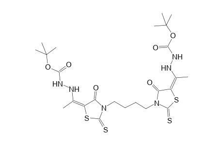 N,N'-Butylene-Bridged Bis{tert-butyl 2-[(1E)-1-(4-oxo-2-thioxo-1,3-thiazolidin-5-ylidene)ethyl]hydrazinecarboxylate}