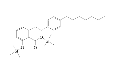 2-[2-(4-Heptylphenyl)ethyl]-6-hydroxy-benzoic acid, 2tms