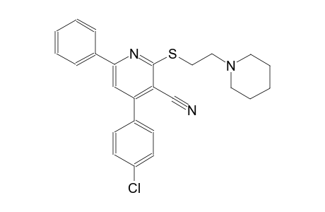 4-(4-chlorophenyl)-6-phenyl-2-{[2-(1-piperidinyl)ethyl]sulfanyl}nicotinonitrile