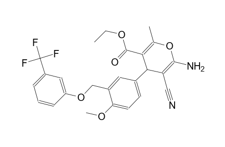 ethyl 6-amino-5-cyano-4-(4-methoxy-3-{[3-(trifluoromethyl)phenoxy]methyl}phenyl)-2-methyl-4H-pyran-3-carboxylate