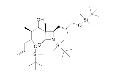 (3,.4R,2'S,3'R,1"E)-1-tert-Butyldimethylsilyl-3-(3'-tert-butyldimethylsilyloxy-2'-methyl-1'-hydroxyhex-5'-enyl)-4-(3"-tert-butyldimethylsilyloxy-2"-methylprop-1"-yl)-3-methylazetidin-2-one