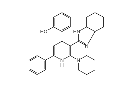 o-[1,4-DIHYDRO-3-(3a,4,5,6,7,7a-HEXAHYDRO-2-BENZIMIDAZOLYL)-6-PHENYL-2-PIPERIDINO-4-PIPERIDYL]PHENOL