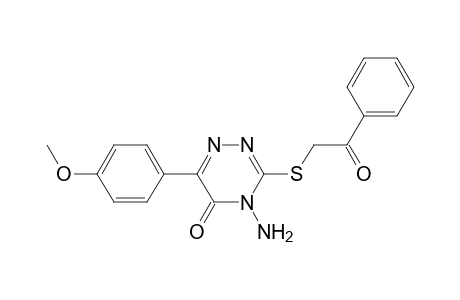 4-Amino-6-p-methoxy phenyl-3-(2-oxo-2-phenylethylsulfanyl)-4H-[1,2,4]triazin-5-one
