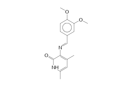 4,6-Dimethyl-2(1H)pyridone, 3-(3,4-dimethoxyphenylmethylenamino)-