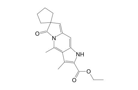 2'-Ethoxycarbonyl-6',7'-dihydro-3',4'-dimethylspiro[cyclopentane-1,7'-1'H-pheeolo[3,2-f]ondolizin]-6'-one