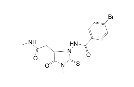 4-Bromanyl-N-[3-methyl-5-[2-(methylamino)-2-oxidanylidene-ethyl]-4-oxidanylidene-2-sulfanylidene-imidazolidin-1-yl]benzamide