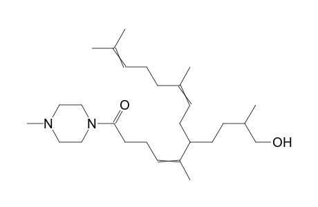1-Methyl-4-(6-(3,7-dimethyl-2,6-octadienyl)-10-hydroxy-5,9-dimethyl-1-oxo-deca-4-en-1-yl)-piperadine