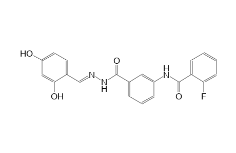 benzoic acid, 3-[(2-fluorobenzoyl)amino]-, 2-[(E)-(2,4-dihydroxyphenyl)methylidene]hydrazide